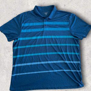 Old Navy Blue Striped Go-Dry Core Polo Shirt